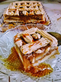 Una foto de Budín de pan con relleno de dulce de leche