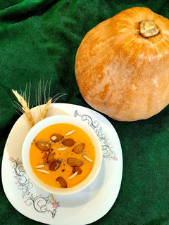 عکسی از دستور پودینگ کدو حلوایی فوری 🎃(pumpkin pudding)