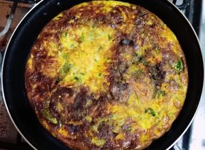 Una foto de Tortilla de caiguas con zanahorias