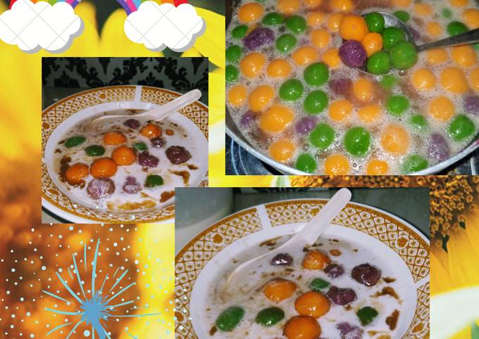 Langkah Mudah Masakan Resep Candil Rainbow/biji salak pelangi