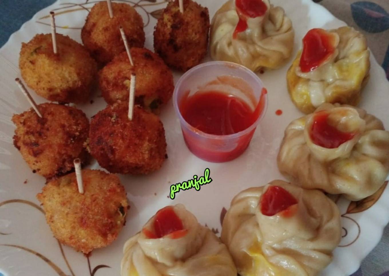 Veg Lollipop and Momos