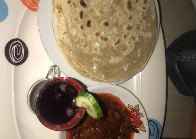 Recipe of Super Quick Homemade Roti and tomato salad