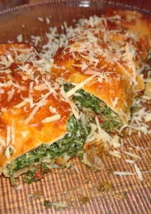 Una foto de Súper canelones !!! Con un relleno imperdible
