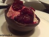 Helado de mascarpone con cerezas