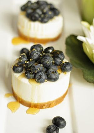 Una foto de Tarta de queso con arándanos versión ligera de verano