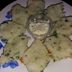 A picture of Spongy veg rawa dhokla.