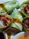 ROLLOS de papel de arroz con salmón caramelizado