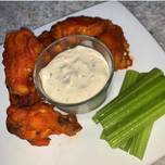 Buffalo Wings with home-made Blue Cheese Dip