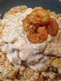 Mix di riso, miglio e quinoa con code di gambero speziate