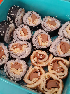 Foto resep Kimbab Telur Sosis Super Praktis (계란 김밥) edisi Easy Bento 🍣🍱