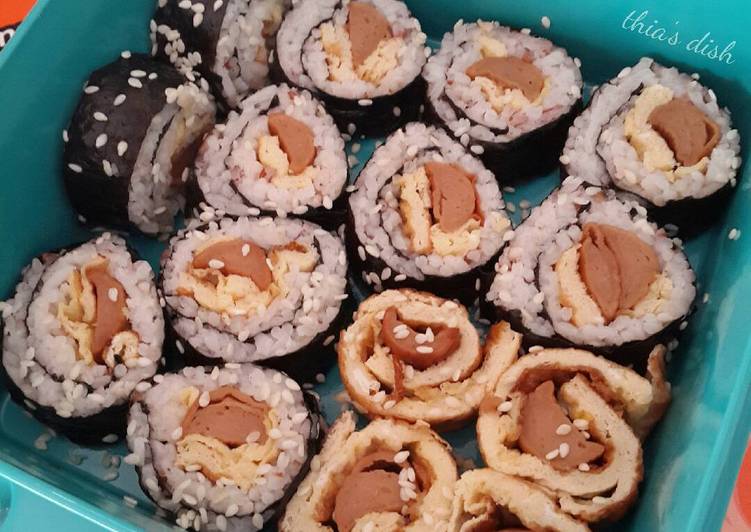 Kimbab Telur Sosis Super Praktis (계란 김밥) edisi Easy Bento 🍣🍱