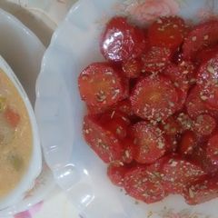 A picture of Honey Grace Carrot with Sehzwan soup.