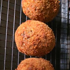 A picture of Haggis and Sausage Scotch Eggs.