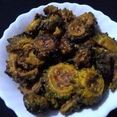 A picture of Spicy karela.