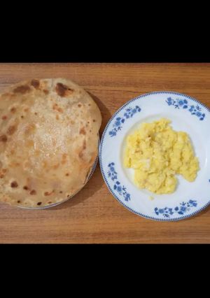 A picture of Meetha Anda with Paratha.