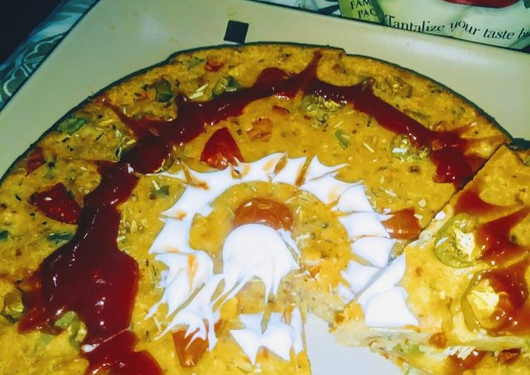 Recipe of Homemade Pizza cake with leftover bbq chicken