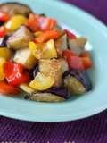 Sweet and Sour Stir-Fried Eggplant and Bell Peppers