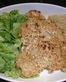 Milanesas de pollo crujiente con avena