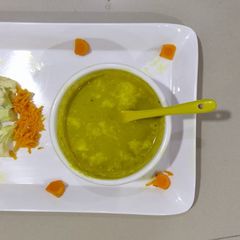 A picture of Roasted cauliflower and turmeric soup.