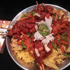 Lahori Mutton Chops with Zafrani rice A picture of Lahori Mutton Chops with Zafrani rice.