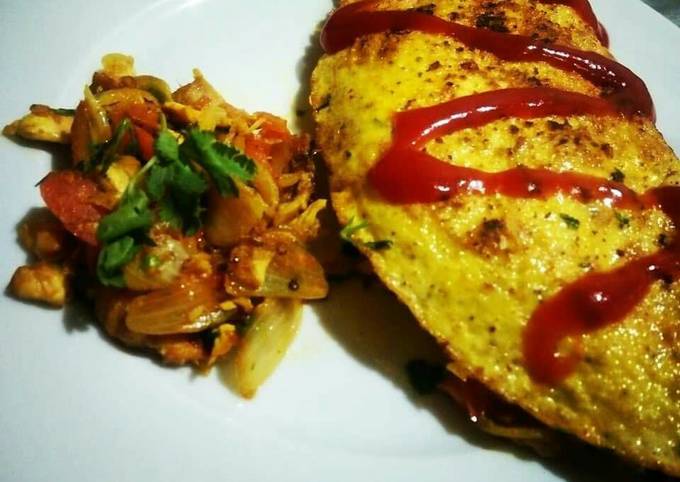 Stuffed Chicken Omelette🐔🍳🍅