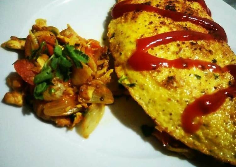 Easiest Way to Prepare Perfect Stuffed Chicken Omelette🐔🍳🍅