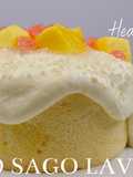 Mango sago lava cake (chiffon cake)
