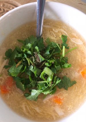 Hình của món Súp nấm đùi gà.