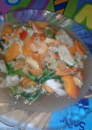 Foto resep Capcay udang pedas