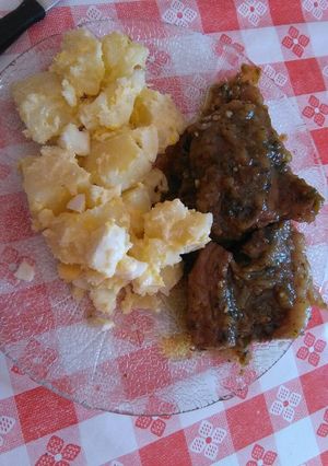 Una foto de Carne a la naranja!