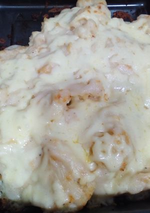Una foto de Coliflor Con bechamel y queso gratinado