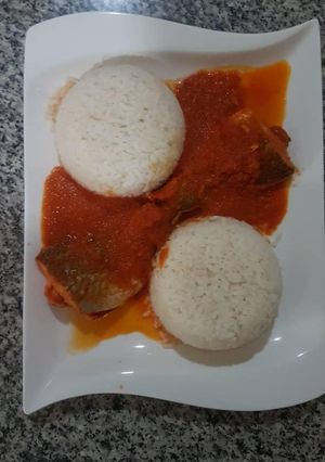 A picture of Rice and stew.