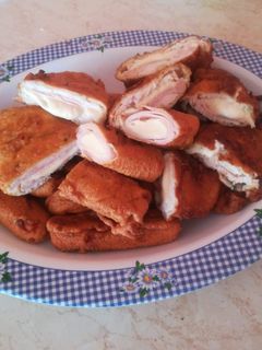 Rántott sonka sajttal recept fotója