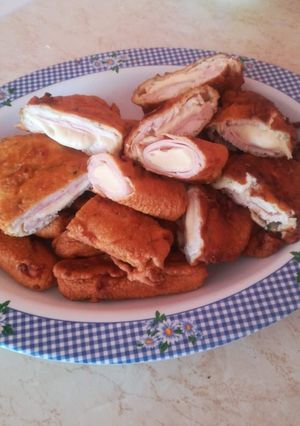 Rántott sonka sajttal recept fotója