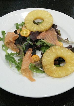 A picture of Smoked Salmon and Pineapple Salad.