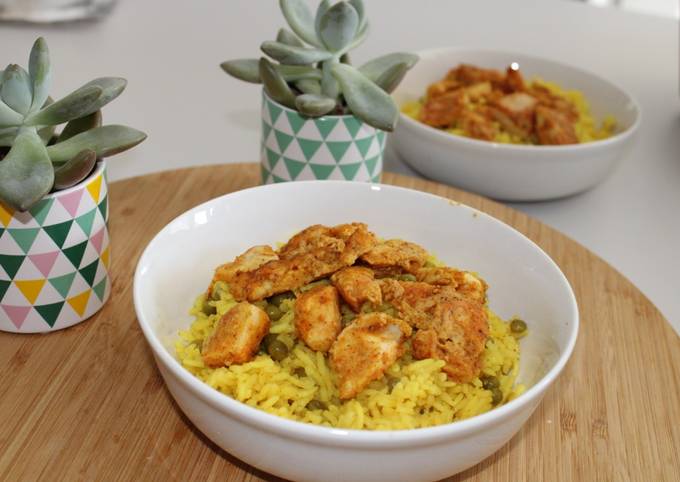 Poulet tandoori et son riz à l’indienne