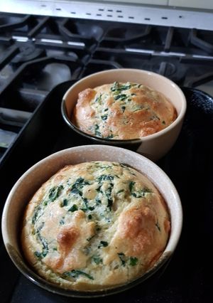 Una foto de Soufflé de Espinaca y Queso