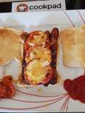 My Sausage, Tomato, Cheese + Onion Toast. 😁