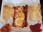 A picture of sausage toast