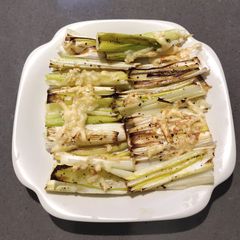 A picture of Oven-Baked Leeks with Cheese.