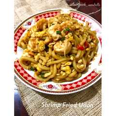 A picture of Shrimp Fried Udon (Udon Goreng Udang)🦐.