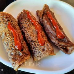A picture of Finger millet Ragi Mandia Masala Chilla.