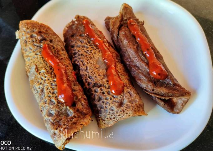 Recipe of Eric Ripert Finger millet Ragi Mandia Masala Chilla