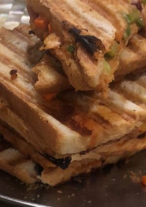 A picture of Veg Masala Toast Sandwich.