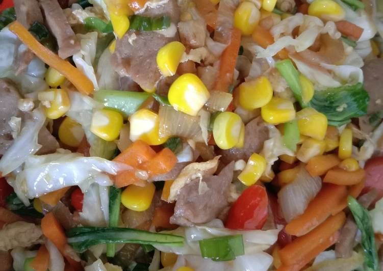 Resep Tumis Bakso Sosis Mix Sayuran Pelangi, Sempurna
