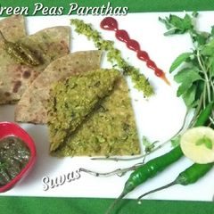A picture of Green Peas Matar Parathas.