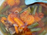Asem asem buncis, wortel dan daging sapi (ala jawa)