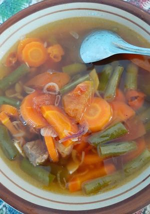 Foto resep Asem asem buncis, wortel dan daging sapi (ala jawa)