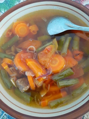 Langkah Gampang Membuat Resep Asem asem buncis, wortel dan daging sapi (ala jawa) yang Lezat Sekali