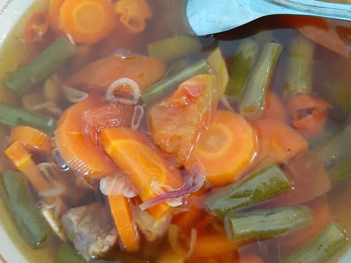 Langkah Gampang Membuat Resep Asem asem buncis, wortel dan daging sapi (ala jawa) yang Lezat Sekali